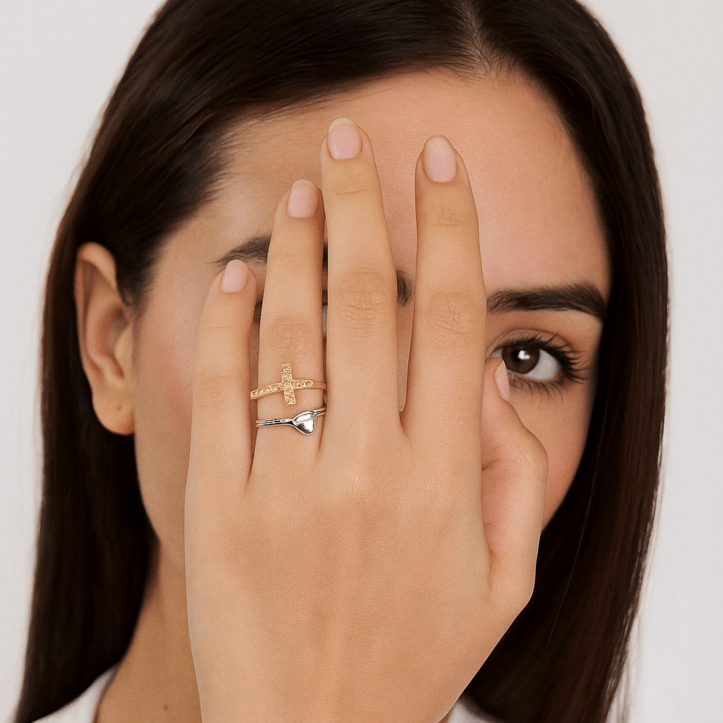 Anillo Cruz y Corazon - Imagen 2