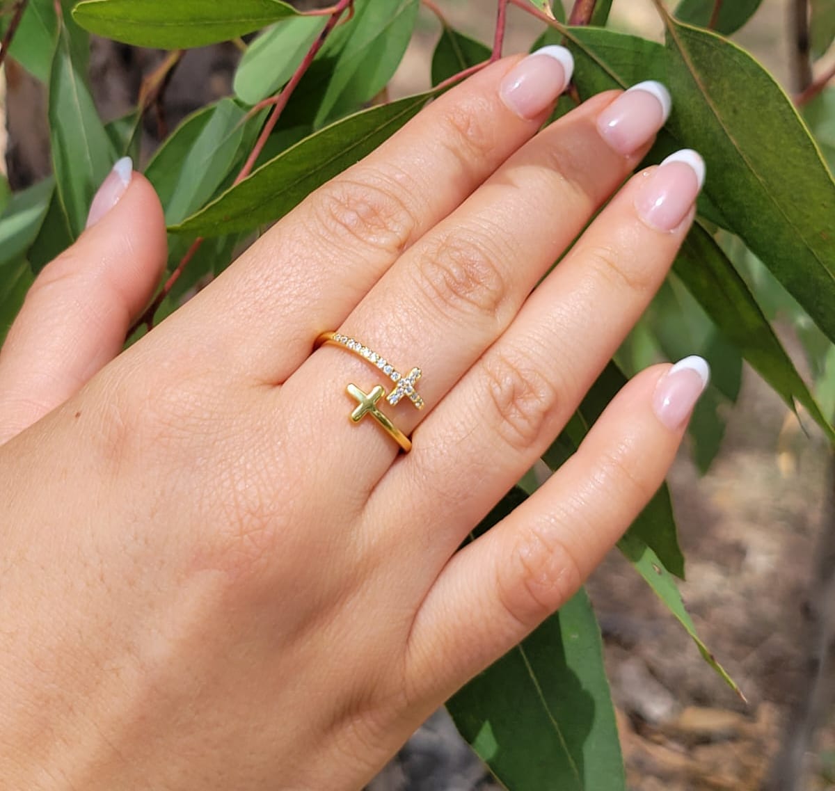 Anillo doble cruz - Imagen 3