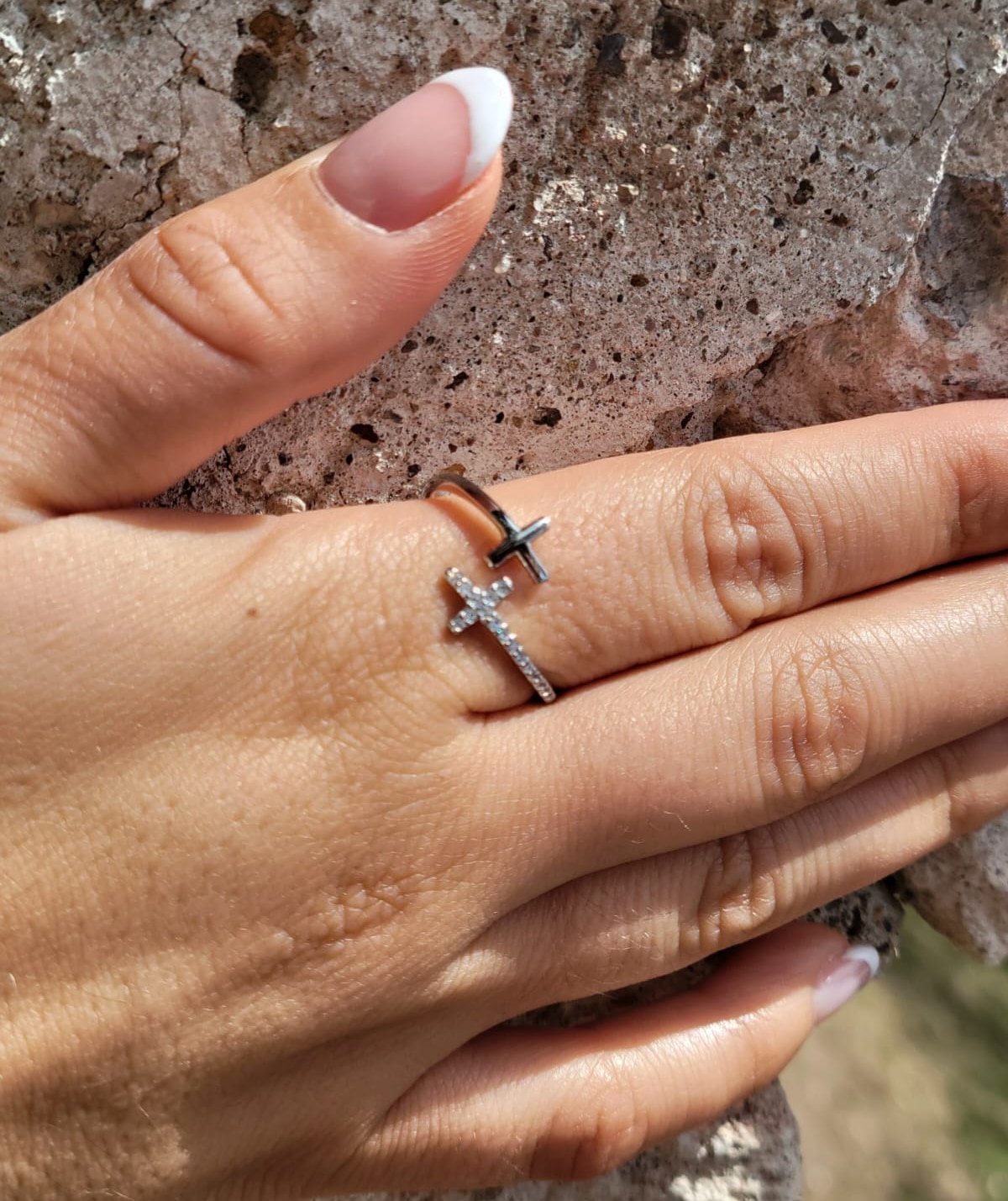 Anillo doble cruz - Imagen 2