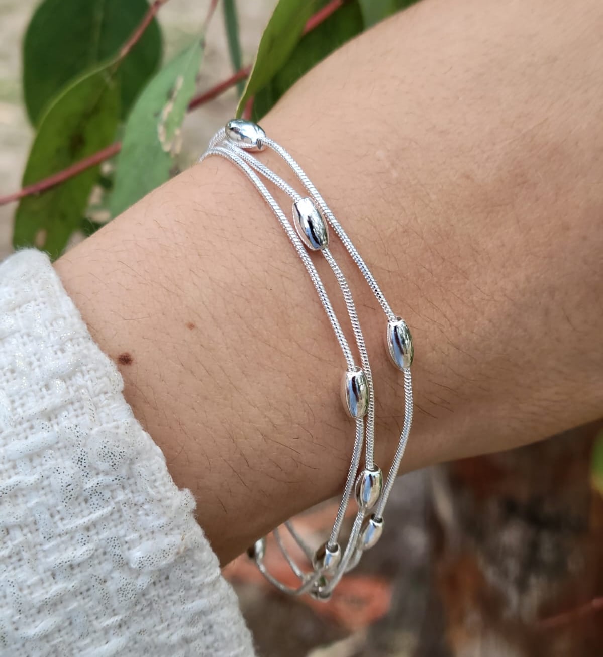 Brazalete de Plata 925 con Esferas Pulidas - Imagen 3
