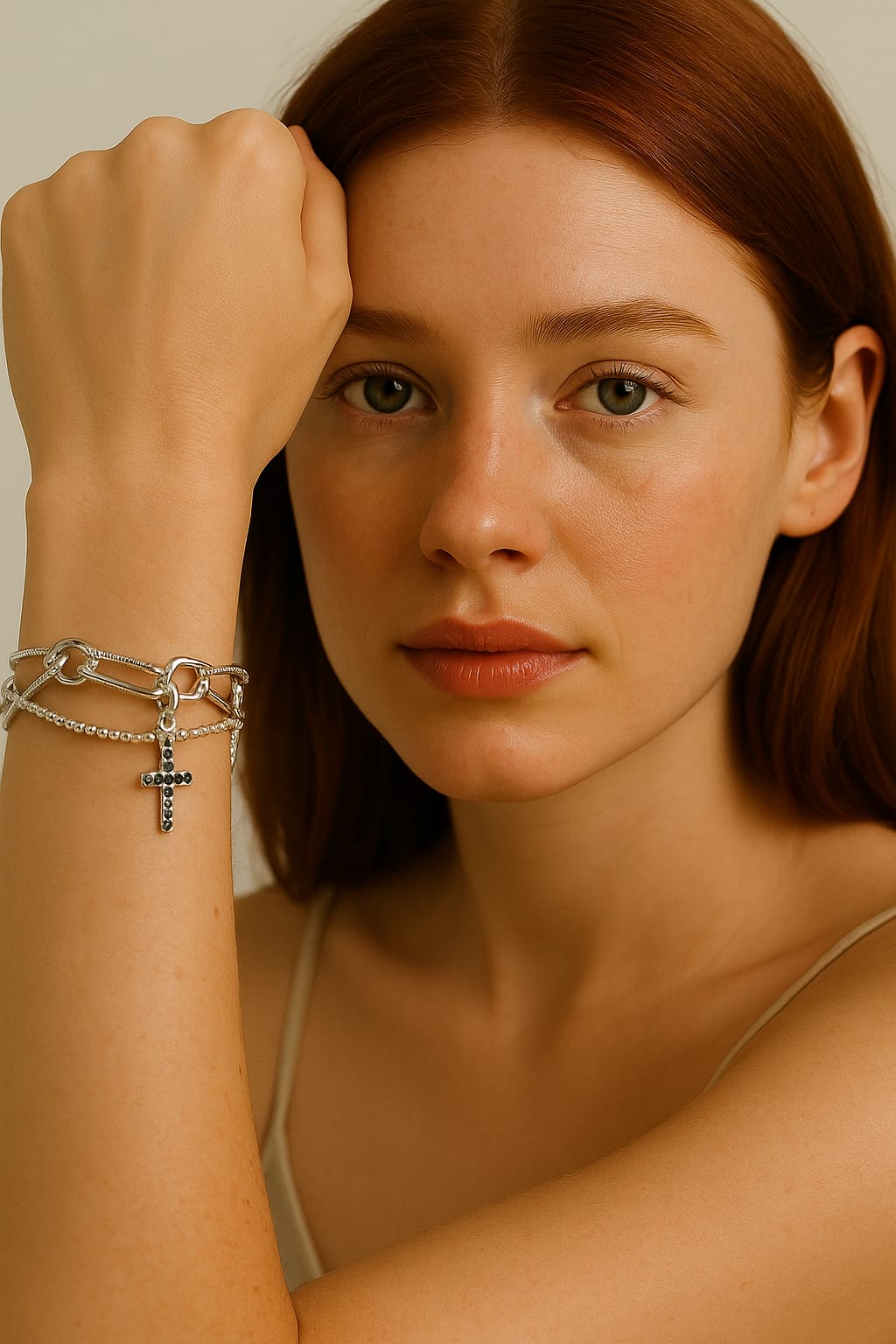 Brazalete doble con cruz - Imagen 2